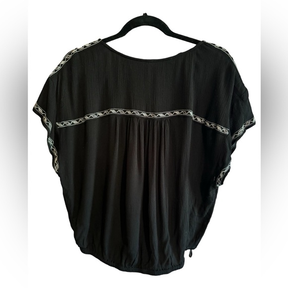 Free People Black Woman's Luca Embroidered Boho Top, Size M - Picture 2 of 8